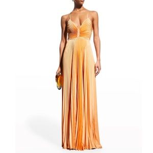 A.L.C Aries Pleated Dress Gown - mandarin